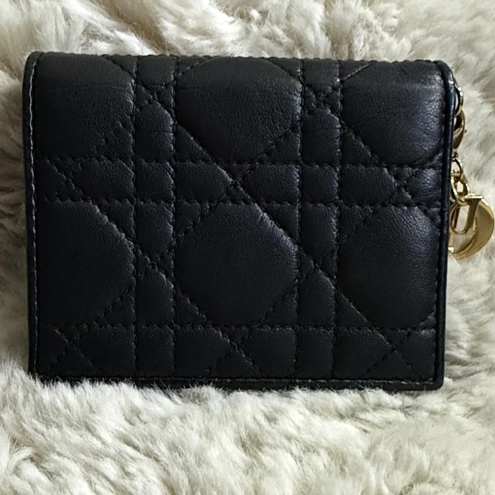 Dior Black Wallet with Gold Accent